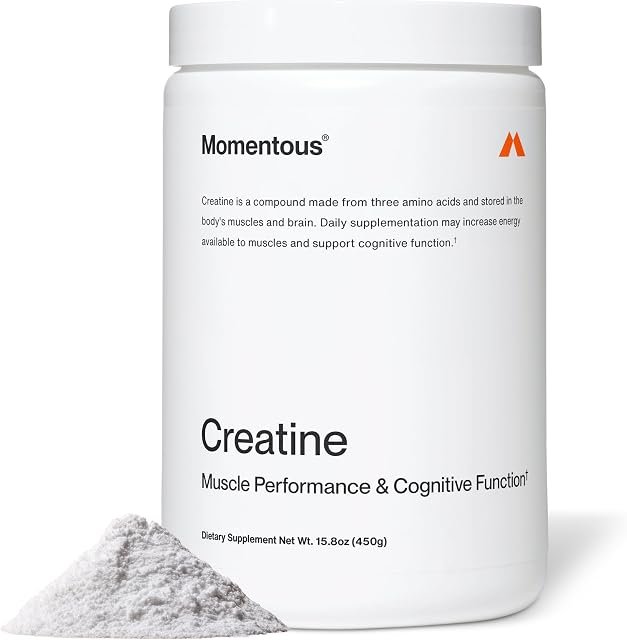 Momentous Creatine monohydrate powder jar