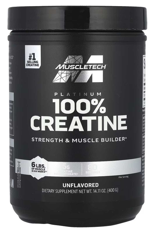 MuscleTech Platinum 100% Creatine powder tub, 400 grams