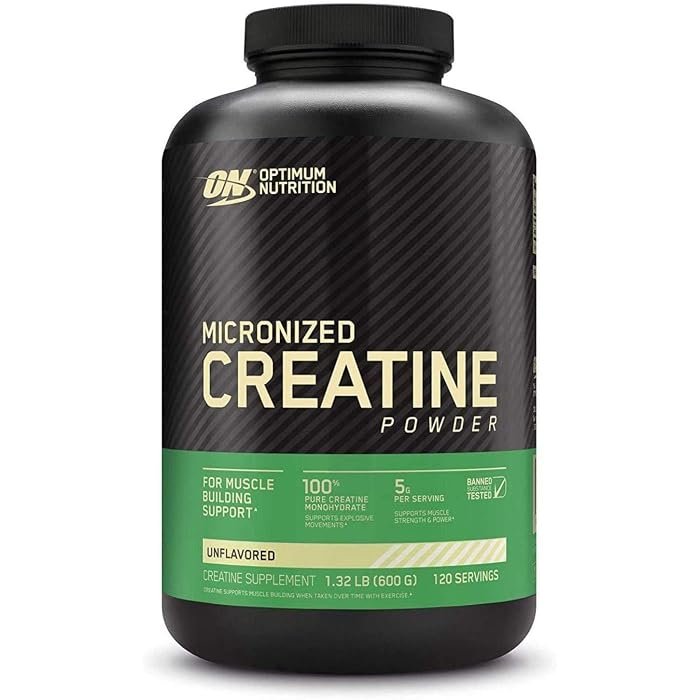Optimum Nutrition Micronized Creatine Monohydrate powder tub, 600 grams